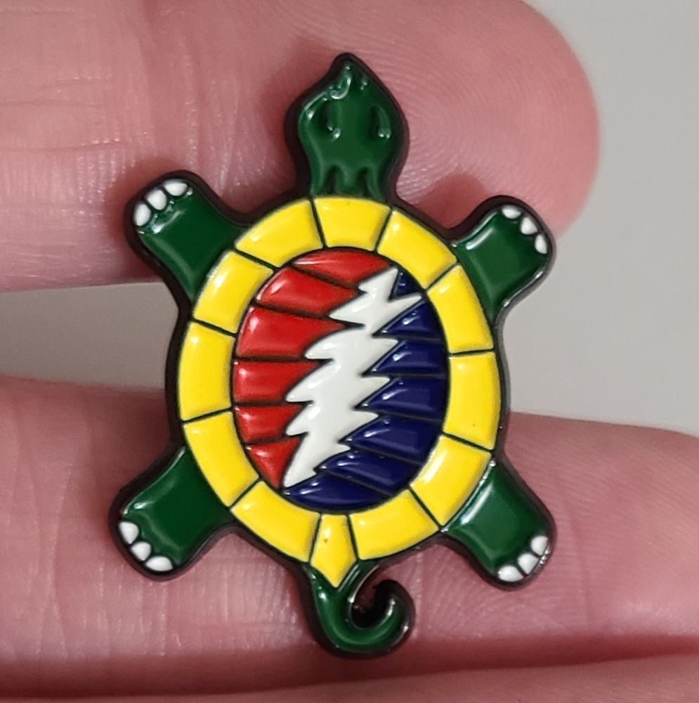 Grateful dead steal your Terrapin pin turtle collectible lightning bolt rock ban
